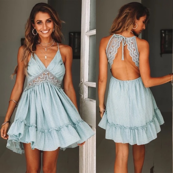 AliExpress Dresses & Skirts - AliExpress Sexy Backless Patchwork Lace Boho Dress